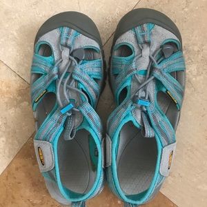 Turquoise Keens water sandals